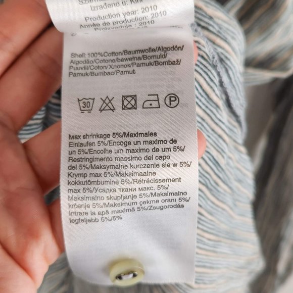 Vero Moda Striped Lightweight Henley Button Long Sleeve Blouse sz S - Picture 8 of 8